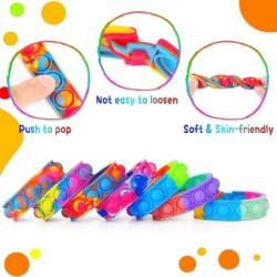 12 bucăți Jucării Fidget Brățară pop Favoruri de petrecere Brățări cu bule Push Poping Jucării senzoriale de calmare a stresului