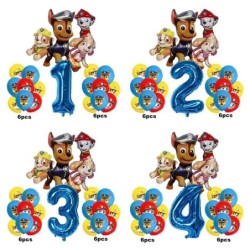 17 bucăți de desene animate PAW Patrol decorațiuni pentru ziua de naștere, film din aluminiu, set de baloane digitale, Chase pen