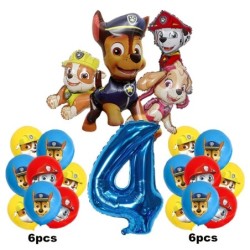 17 bucăți de desene animate PAW Patrol decorațiuni pentru ziua de naștere, film din aluminiu, set de baloane digitale, Chase pen