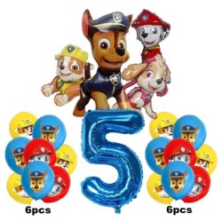 17 bucăți de desene animate PAW Patrol decorațiuni pentru ziua de naștere, film din aluminiu, set de baloane digitale, Chase pen