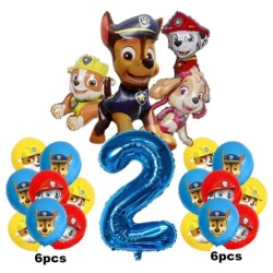 17 bucăți de desene animate PAW Patrol decorațiuni pentru ziua de naștere, film din aluminiu, set de baloane digitale, Chase pen