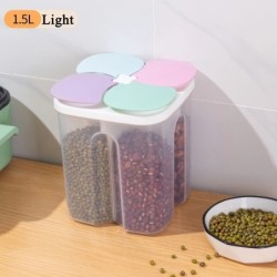 Cutie de depozitare pentru cereale de bucătărie Plastic 4 grile Borcan sigilat pentru cereale Recipient pentru alimente Rezervor