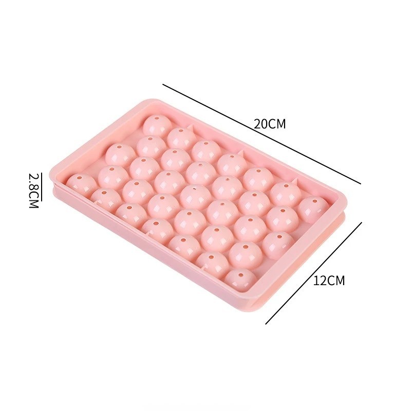 Tavă rotundă pentru cuburi de gheață 3D, cu capac, din plastic, în stil diamant, matriță pentru gheață, frigider, matrițe sferic