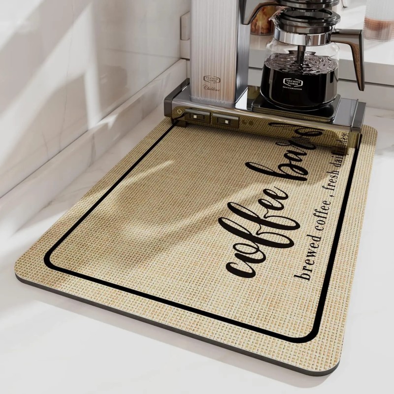 Covoraș mare de bucătărie super absorbant Covoraș de scurgere pentru vase de cafea Covoraș de uscare Covoraș de scurgere pentru
