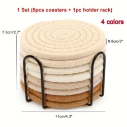 Set de subțire țesute 8 buc, cu suport, rezistente la temperaturi înalte, subțire, suport absorbant, pentru cafea, ceai, băuturi