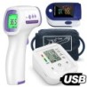 Tensiometru digital de braț Manșetă Tonometru medical automat de presiune Tensiometru Puls ritm cardiac Monitor BP Sănătos