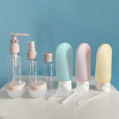 Set de 11 sticle de cosmetice de mărime de călătorie pentru sclipici pentru arta unghiilor, recipiente portabile pentru machiaj