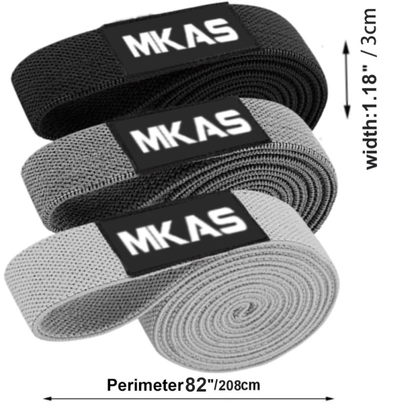 MKAS Set de benzi cu buclă de rezistență lungă, unisex, pentru fitness, yoga, benzi elastice, cerc pentru șold, coapsă, bandă gh