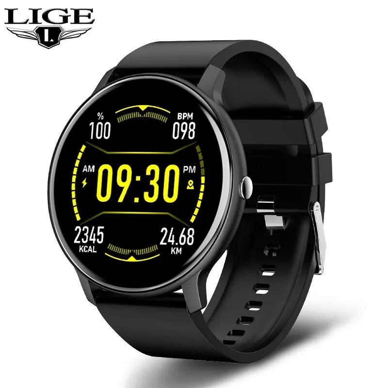 Ceas inteligent LIGE Bărbați Femei Ecran tactil complet Ceas Sport Fitness Bărbați IP67 Bluetooth impermeabil pentru Android IOS