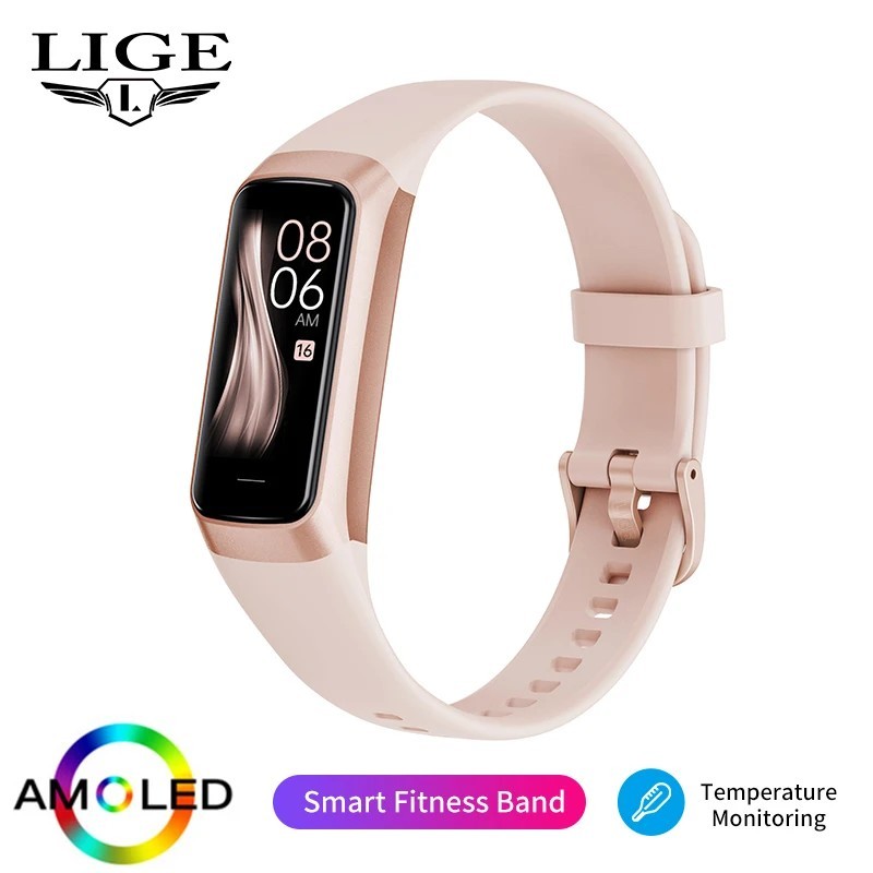 Ceas inteligent LIGE Amoled Bărbați 2024 Banda inteligentă Femei Ritm cardiac Sânge Smartwartch Brățară inteligentă rezistentă l