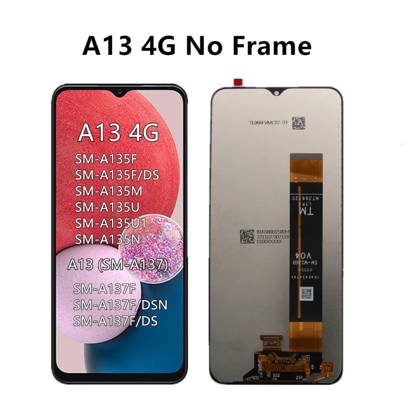 Afișaj A13 pentru Samsung Galaxy A13 4G 5G Ecran LCD Ansamblu digitizator cu ecran tactil pentru Samsung A135 A135F A135U A137 A