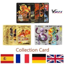 11-110 bucăți Pokemon engleză germană spaniolă franceză cărți de joc Charizard Vmax Gx rare Pikachu Battle Trainer jucării de ca