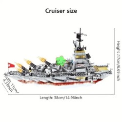 Car de război al marinei, navă, barcă armată, avion, model, nave de război, blocuri de construcție, set de construcție pentru bă