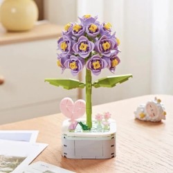Set de blocuri de construcție cu flori creative pentru copii Jucării ABS nemuritoare plante în ghiveci asamblare set de ornament