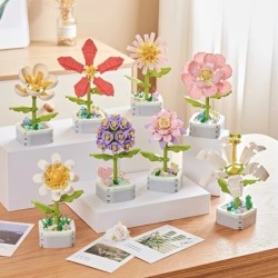 Set de blocuri de construcție cu flori creative pentru copii Jucării ABS nemuritoare plante în ghiveci asamblare set de ornament
