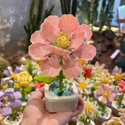 Set de blocuri de construcție cu flori creative pentru copii Jucării ABS nemuritoare plante în ghiveci asamblare set de ornament