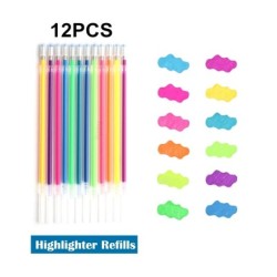 12/24 buc. Pixuri cu gel, cu sclipici metalice, pentru biroul școlar, pentru adulți, cărți de colorat, jurnalele pentru desen, m