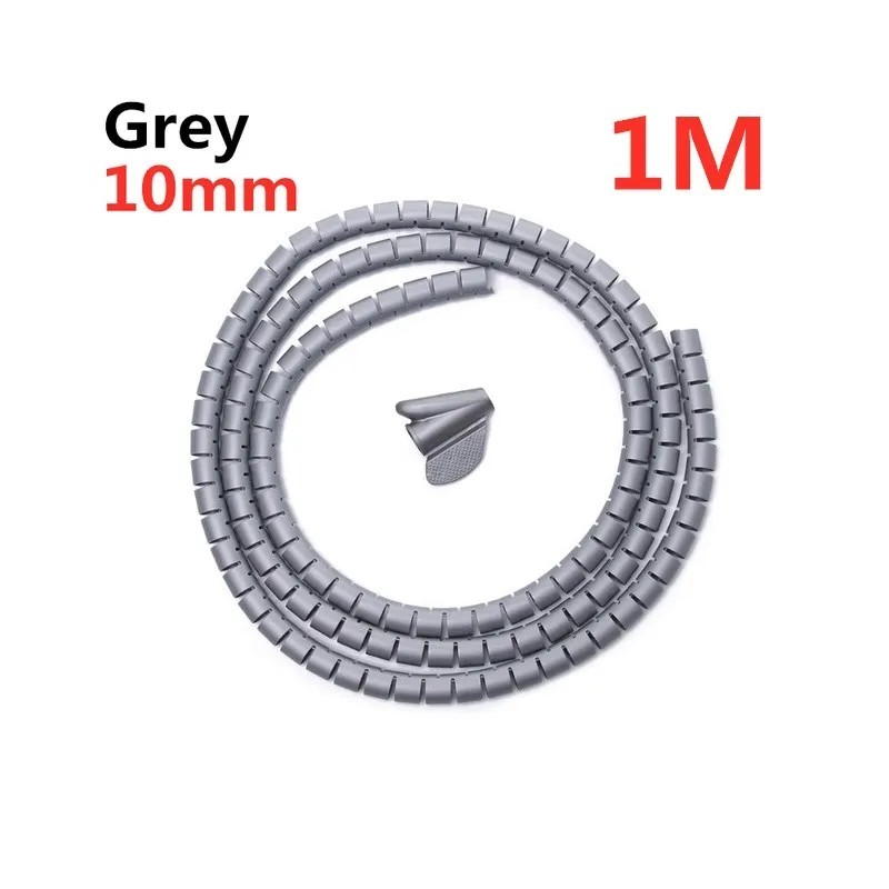 Cablu spiralat flexibil 2M/1M Protector de sârmă Organizator de cabluri cablu de computer Tub de protecție Clip organizator Inst