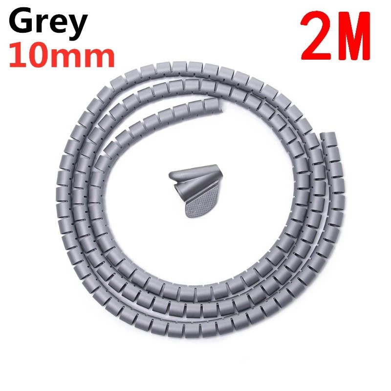 2M 16/10mm Cablu spiralat flexibil Protector de sârmă Organizator de cabluri Cordon de computer Tub de protecție Clip organizato