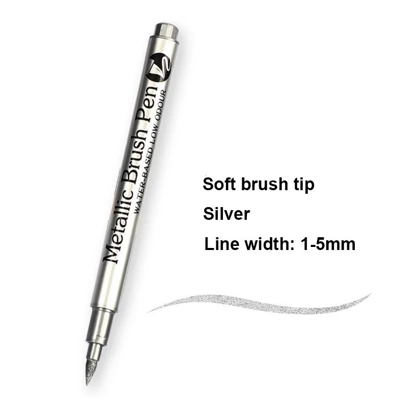 2/1 buc Pensoare metalice Marker Pensoare de culoare auriu argintiu Marker de artă permanent pentru meșteșuguri Manga Scrapbooki