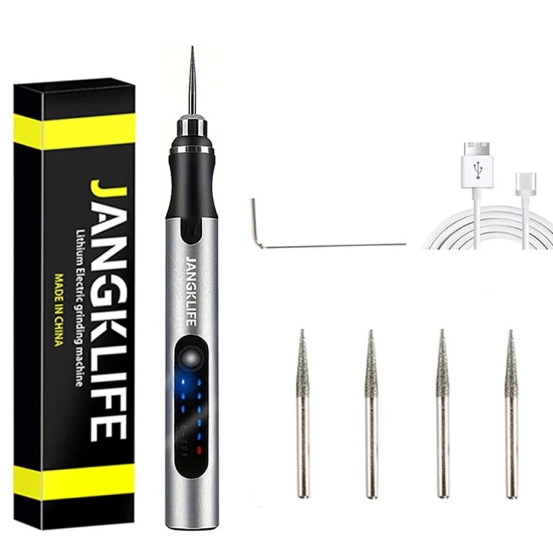 Kit de instrumente rotative fără fir USB pentru prelucrarea lemnului, stilou de gravat, bricolaj, pentru bijuterii, metal, sticl