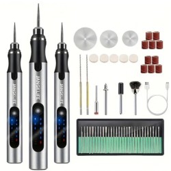 Kit de instrumente rotative fără fir USB pentru prelucrarea lemnului, stilou de gravat, bricolaj, pentru bijuterii, metal, sticl