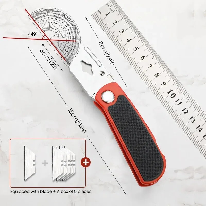 Cuțit utilitar multifuncțional AIRAJ, retractabil, tăiat ascuțit, pentru utilizare grea, rupere din oțel, lamă de 18 mm, tăiat h Cuțit utilitar multifuncțional AIRAJ, retractabil, tăiat ascuțit, pentru utilizare grea, rupere din oțel, lamă de 18 mm, tăiat h