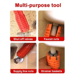 14 în 1 cheie pentru robinet chiuvetă mâner instrument de reparare instalații sanitare cheie dublă cheie cheie instrument de ins