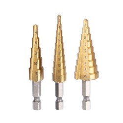 3-12 4 -12 4-20MM HSS Dreapt Canelat Pagoda Burghiu Pas 3Buc Pânză Pungă Hex Tijă Alezoare Set Bit Titan acoperit Lemn Metal Gau