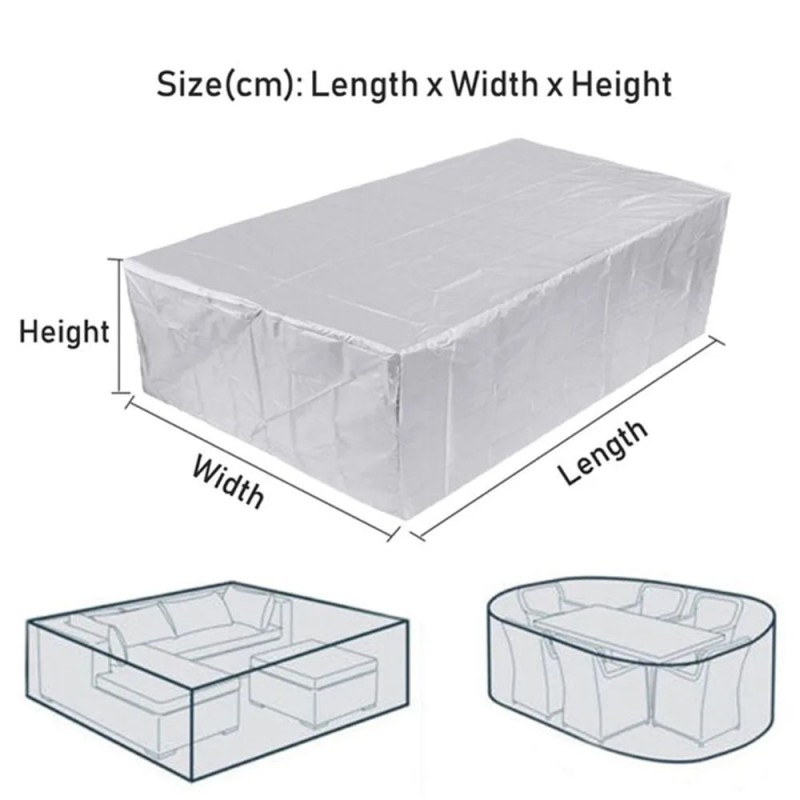 Husa pentru mobilier de terasă, rezistentă la apă, 210D, dreptunghiulară, pentru grădină, ploaie, zăpadă, exterior, pentru canap