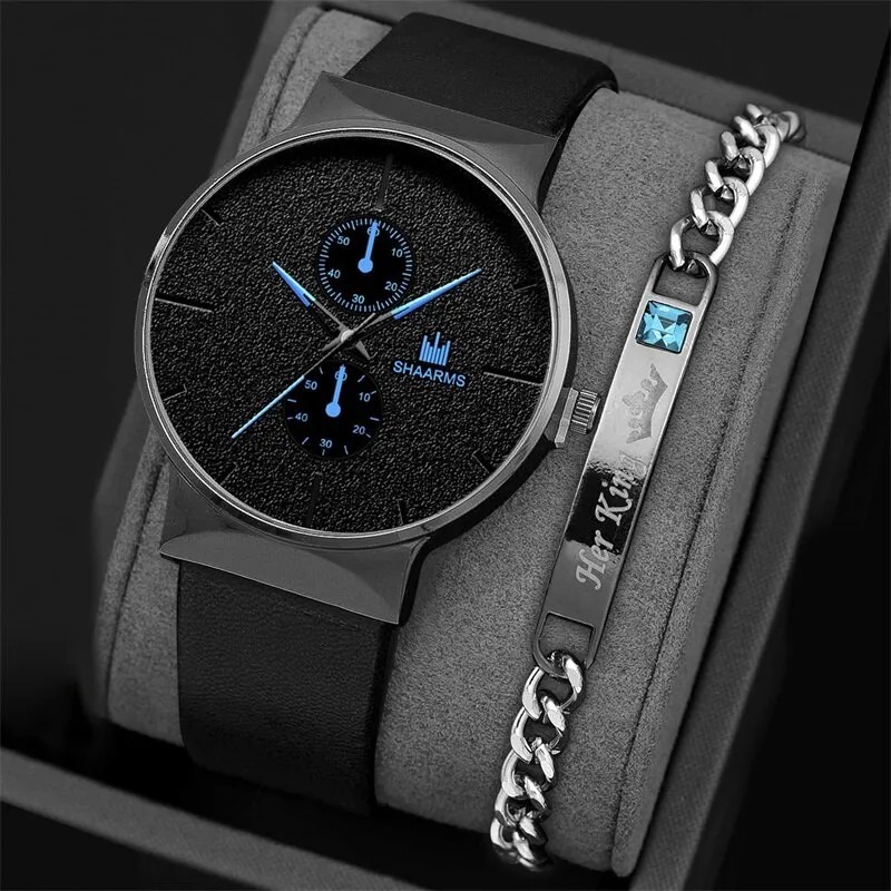 Set 2 buc. Ceasuri sportive pentru bărbați de modă, ceas de mână cu quartz pentru afaceri, ceas de lux pentru bărbați, ocazional Set 2 buc. Ceasuri sportive pentru bărbați de modă, ceas de mână cu quartz pentru afaceri, ceas de lux pentru bărbați, ocazional