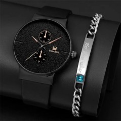 Set 2 buc. Ceasuri sportive pentru bărbați de modă, ceas de mână cu quartz pentru afaceri, ceas de lux pentru bărbați, ocazional