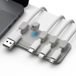 Organizator magnetic de fir mouse-ul de birou Protector de clemă pentru cablu Înfășurator de cablu Mușcă de rând autoadeziv Supo