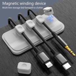 Organizator magnetic de fir mouse-ul de birou Protector de clemă pentru cablu Înfășurator de cablu Mușcă de rând autoadeziv Supo