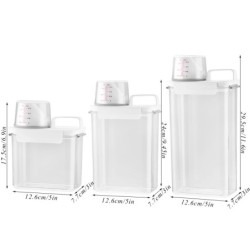 Dozator de detergent de rufe de capacitate mare cu pahar de masurat balsam Pudra de inalbire Rezervor sigilat Sticla de depozita