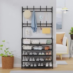 Raft pentru pantofi negru cu cinci straturi Raft simplu pentru pantofi Raft de depozitare integrat Raft pentru pantofi de uz cas