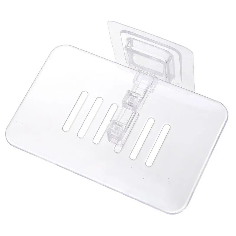 Suport pentru săpun fără găurire Montat pe perete Suport pentru săpun cu două straturi Vasă pentru săpun Burete Accesorii pentru