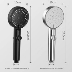 Cap de duș de mână de înaltă presiune cu furtun Cap de duș detașabil 6 setări de pulverizare Accesorii pentru duză de pulverizar