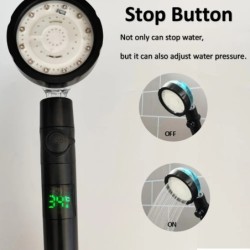 Afișaj digital pentru temperatură LED Cap de duș 3/7 modificări de culori Cap de duș de înaltă presiune Duză pentru duș de mână 