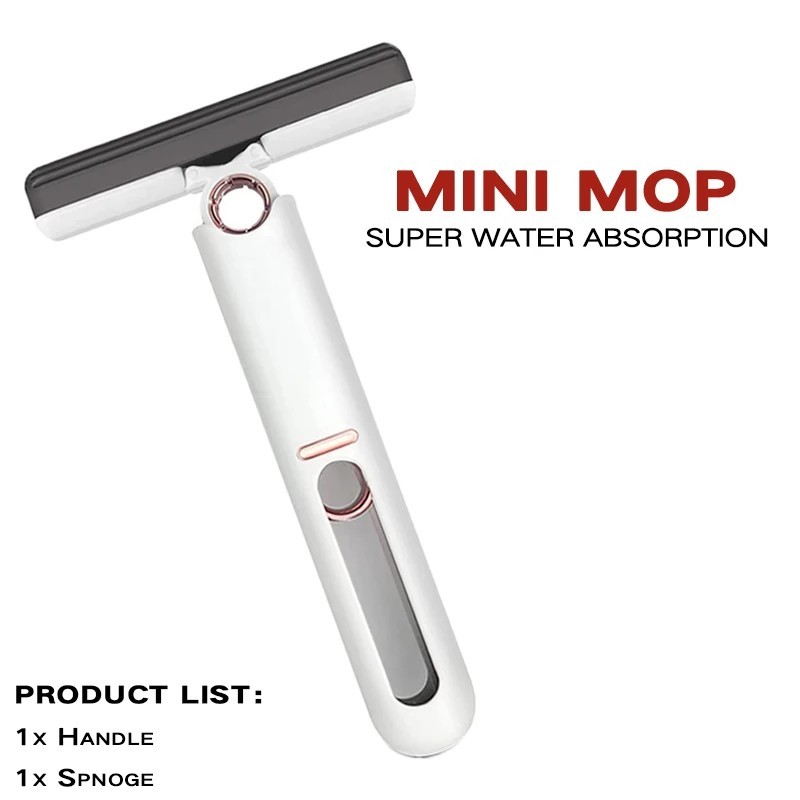 Mini mop, stoarcere puternică, mini mop pliabil pentru curățarea casei, cu auto-strângere, mop pentru spălat podea, unelte de cu