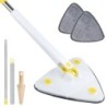 Mop triunghiular telescopic Mop de curățare rotativ cu rotație de 360° Strângere reglabilă Curățarea tavanului umed și uscat Ins