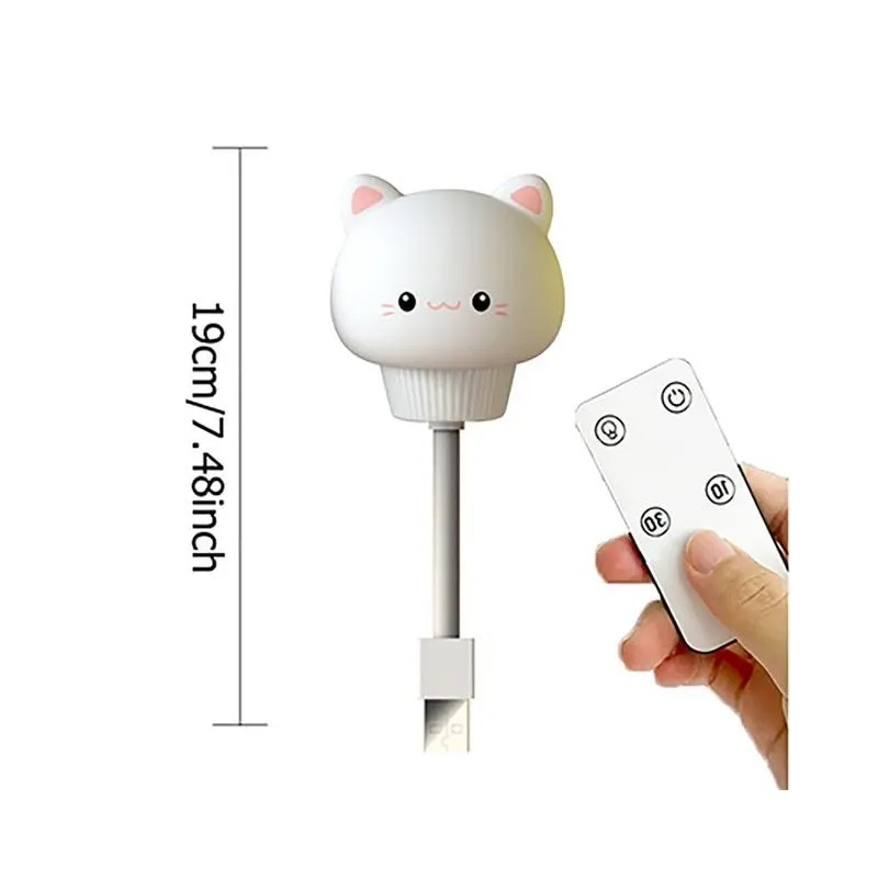 Lampă de noapte USB LED pentru copii drăguț de desene animate lampă de noapte urs pui pisoi telecomandă pentru bebeluș copil dor