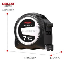 Rubică de măsurare DELIXI ELECTRIC, 7,5 M * 25 mm ABS îngroșat, dur, anti-cădere, durabil, riglă, cutie rezistentă la uzură, rig
