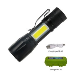 Lanternă reîncărcabilă cu LED mini lanternă Lanternă portabilă cu încărcare USB, cu putere mare, lanternă de camping rezistentă 
