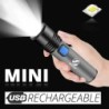 Lanternă LED reîncărcabilă prin USB, cu LED încorporată, baterie cu litiu de 1200 mAh, rezistentă la apă, pentru camping, lanter