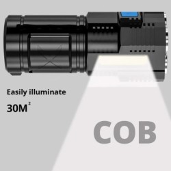 Lanternă cu LED-uri de mare putere Lanternă de camping cu 4 margele de lampă și lumină laterală COB Lanternă portabilă reîncărca