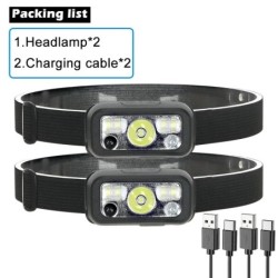 Mini lanternă cu senzor puternic, reîncărcabilă, cu USB, lanternă, faruri, faruri cu LED, fară pentru camping