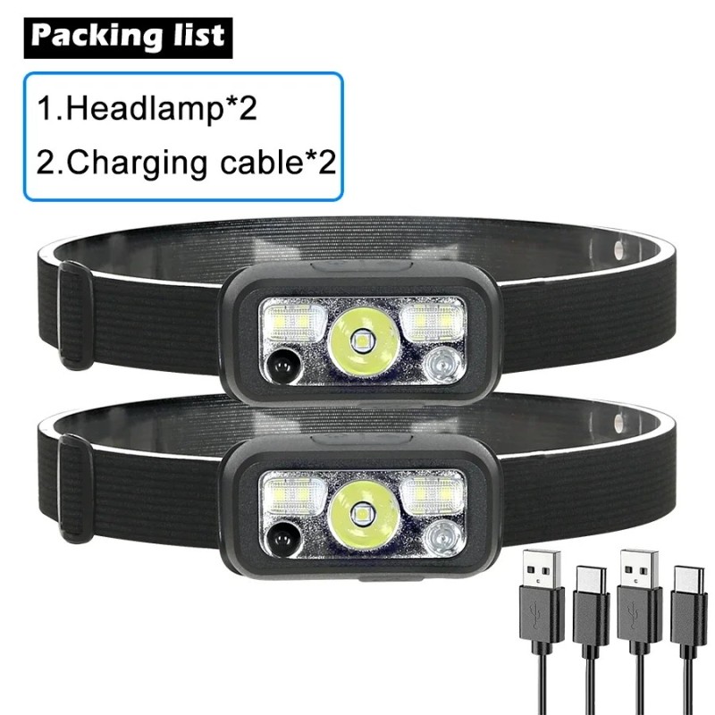 Mini lanternă cu senzor puternic, reîncărcabilă, cu USB, lanternă, faruri, faruri cu LED, fară pentru camping Mini lanternă cu senzor puternic, reîncărcabilă, cu USB, lanternă, faruri, faruri cu LED, fară pentru camping