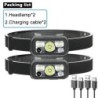 Mini lanternă cu senzor puternic, reîncărcabilă, cu USB, lanternă, faruri, faruri cu LED, fară pentru camping