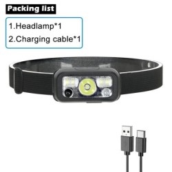 Mini lanternă cu senzor puternic, reîncărcabilă, cu USB, lanternă, faruri, faruri cu LED, fară pentru camping